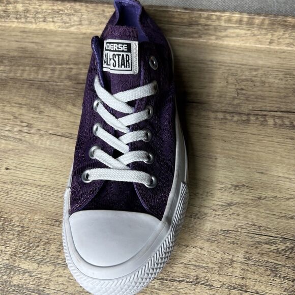 SINGLE SHOE Converse Purple Jacquard Shoe LEFT FOOT Womens Size 7 Amputee - Picture 3 of 11
